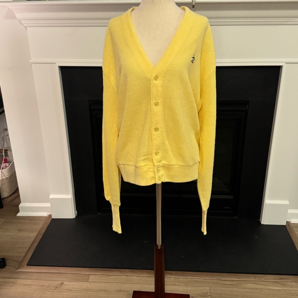 🐧 Vintage Munsingwear “Grand Slam” Yellow Penguin Cardigan — Size Large